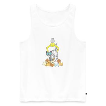 Chat noir sous griffe jaune - Débardeur bio Premium Homme - blanc - Devant - Michal (187cm)
