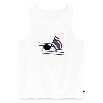 Schier Music Flag – Ambiances Island - Débardeur bio Premium Homme - blanc - Devant - AI Model Male 178 light (178cm)