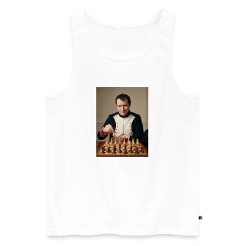 Napoleon spielt Schach. - Männer Premium Bio Tank Top - Weiß - Vorne - AI Model Male 178 light (178cm)