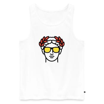 Römische Statue Sonnenbrille Antike Kunst - Männer Premium Bio Tank Top - Weiß - Vorne - AI Model Male 178 light (178cm)