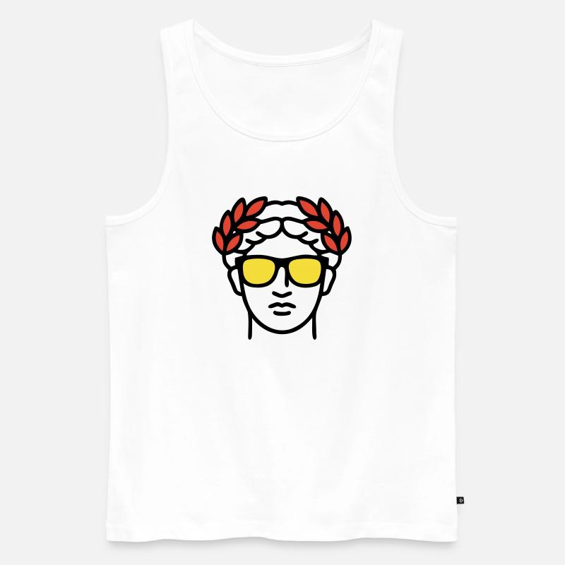 Römische Statue Sonnenbrille Antike Kunst - Männer Premium Bio Tank Top - Weiß