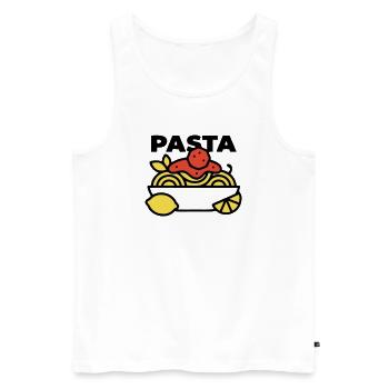Pasta Schüssel Spaghetti Italien Foodie - Männer Premium Bio Tank Top - Weiß - Vorne - AI Model Male 178 light (178cm)