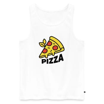 Pizza Piece Letting Italy Pizzeria - Débardeur bio Premium Homme - blanc - Devant - Michal (187cm)