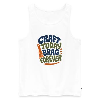 Craft Today Brag Forever - Men's Premium Organic Tank Top - white - Front - AI Model Male 178 light (178cm)
