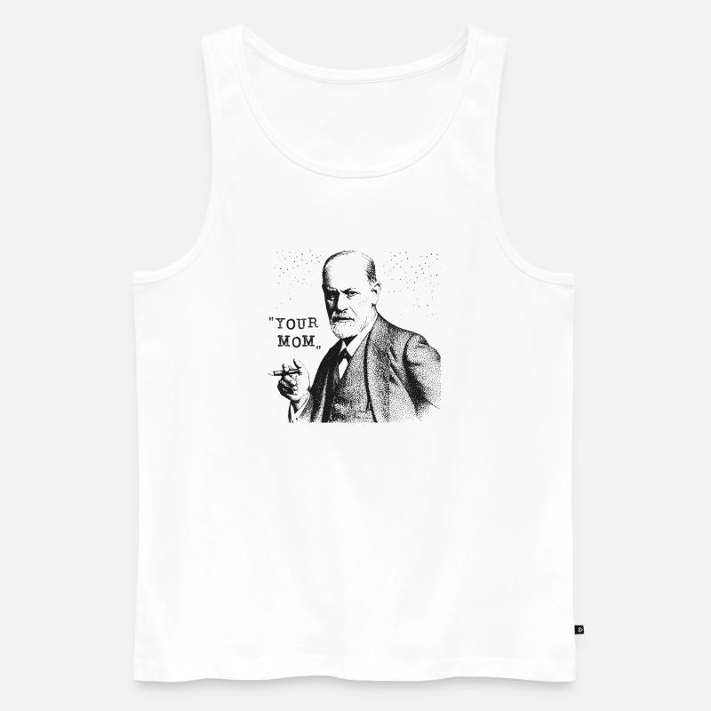 Your Mom - Siegmund Freud Statement - Männer Premium Bio Tank Top - Weiß
