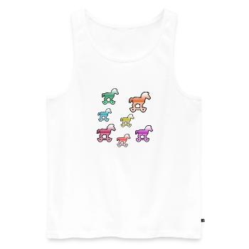 horses - Men's Premium Organic Tank Top - white - Front - AI Model Male 178 light (178cm)