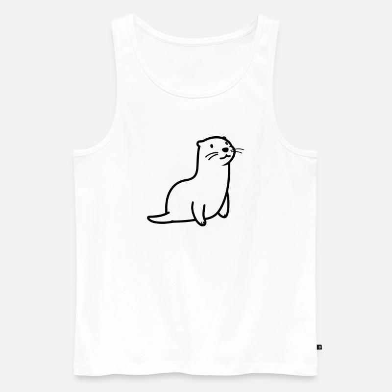 Otter - Männer Premium Bio Tank Top - Weiß