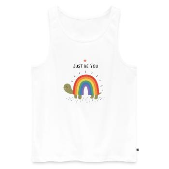 Mois de la fierté LGBTQ - Sois juste toi-même - Débardeur bio Premium Homme - blanc - Devant - Michal (187cm)