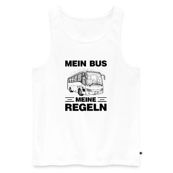 Mein Bus meine Regeln lustige Busfahrer Sprüche - Männer Premium Bio Tank Top - Weiß - Vorne - Michal (187cm)