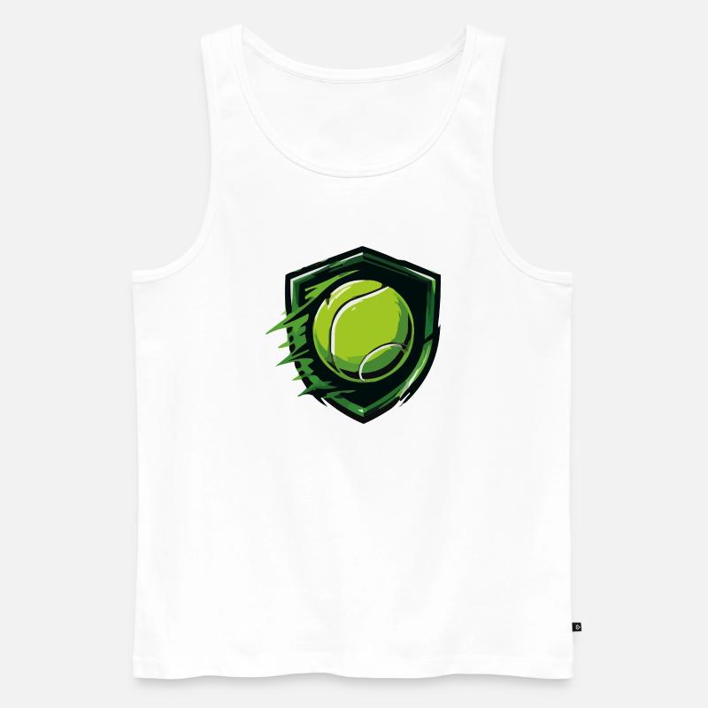 Tennis-Schild im Dynamik-Stil - Männer Premium Bio Tank Top - Weiß
