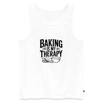 Baking Is My Therapy - Men's Premium Organic Tank Top - white - Front - Michal (187cm)