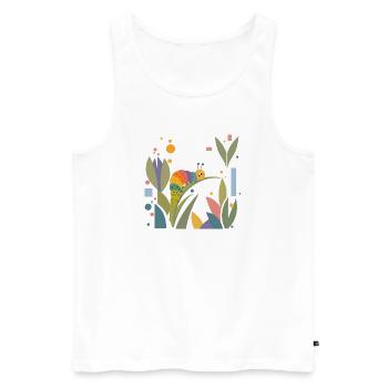 Fröhliche bunte Raupe in Regenbogenfarben - Männer Premium Bio Tank Top - Weiß - Vorne - AI Model Male 178 light (178cm)