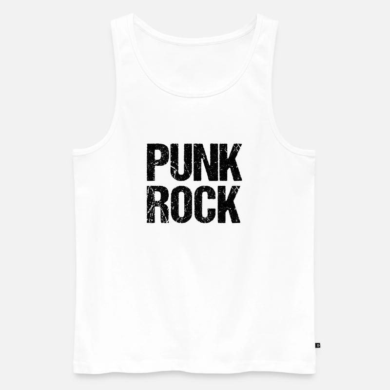 Distressed Punk Rock Logo-Design - Männer Premium Bio Tank Top - Weiß