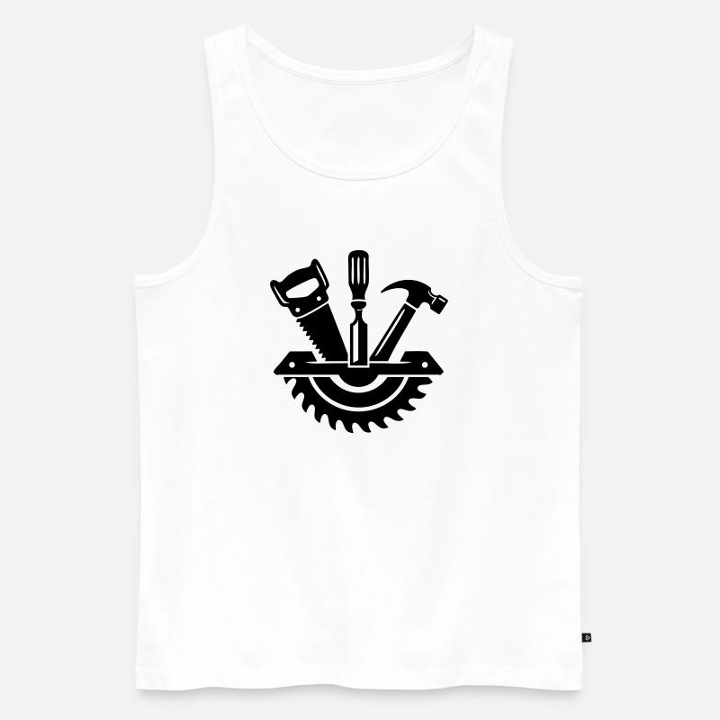 Carpenter Tool – Carpenter Logo - Men's Premium Organic Tank Top - white