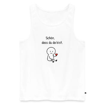Schön dass du da bist.  - Männer Premium Bio Tank Top - Weiß - Vorne - Michal (187cm)