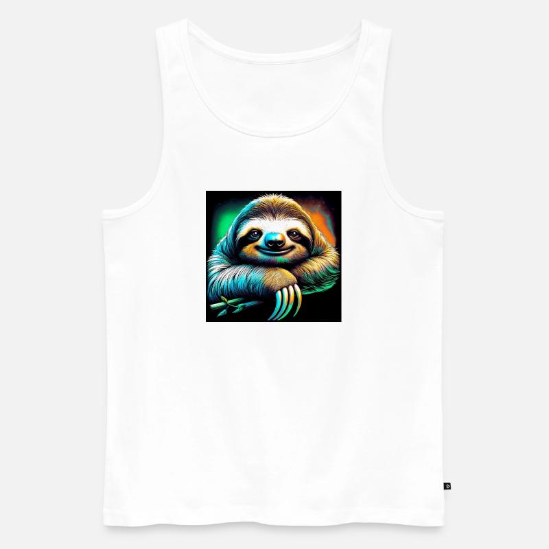 Faultier - Männer Premium Bio Tank Top - Weiß