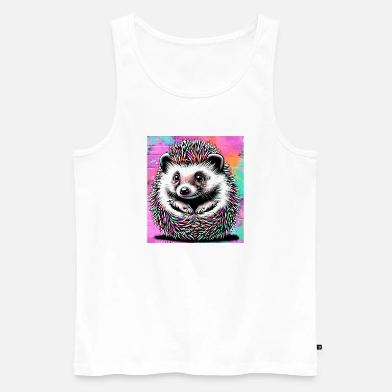 Igel - Männer Premium Bio Tank Top - Weiß