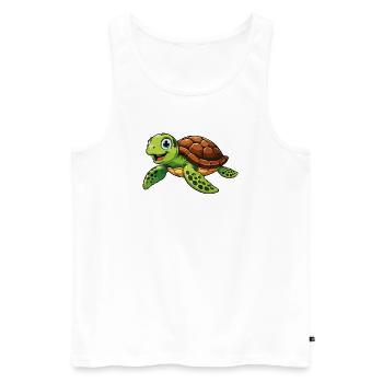 Happy Turtle Adventure - Men's Premium Organic Tank Top - white - Front - Michal (187cm)
