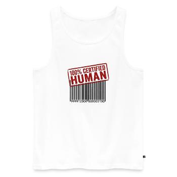 100 percent human - Men's Premium Organic Tank Top - white - Front - Michal (187cm)
