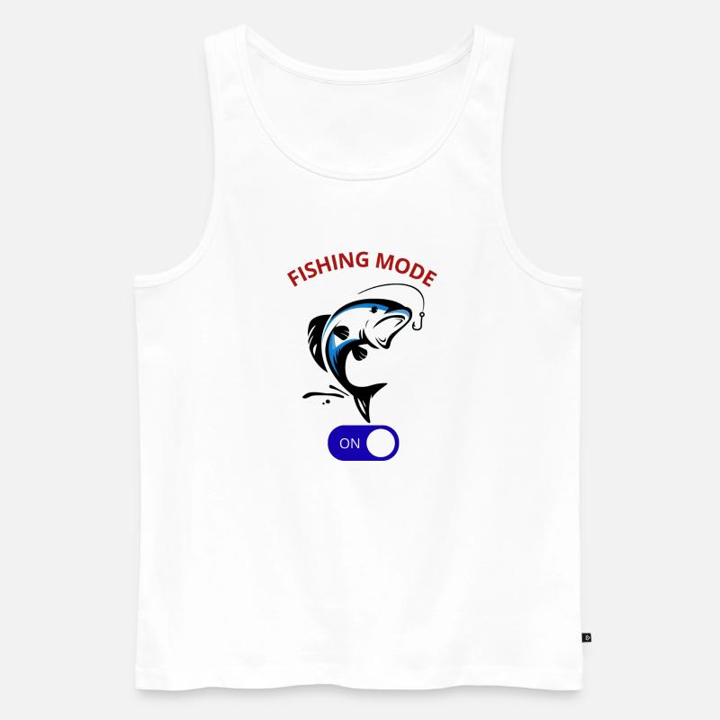 Mode pêche activé Cool Angler Fish Hook Tee - Débardeur bio Premium Homme - blanc