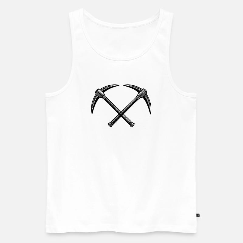 Kreuzspitzhacken - Männer Premium Bio Tank Top - Weiß