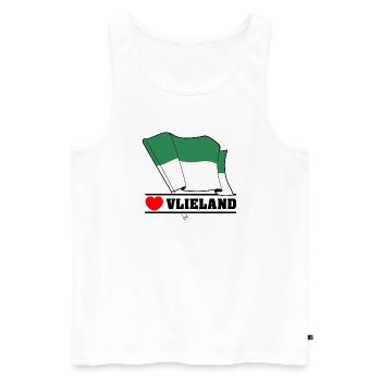 I Love Vlieland – Design der Inselflagge - Männer Premium Bio Tank Top - Weiß - Vorne - AI Model Male 178 light (178cm)