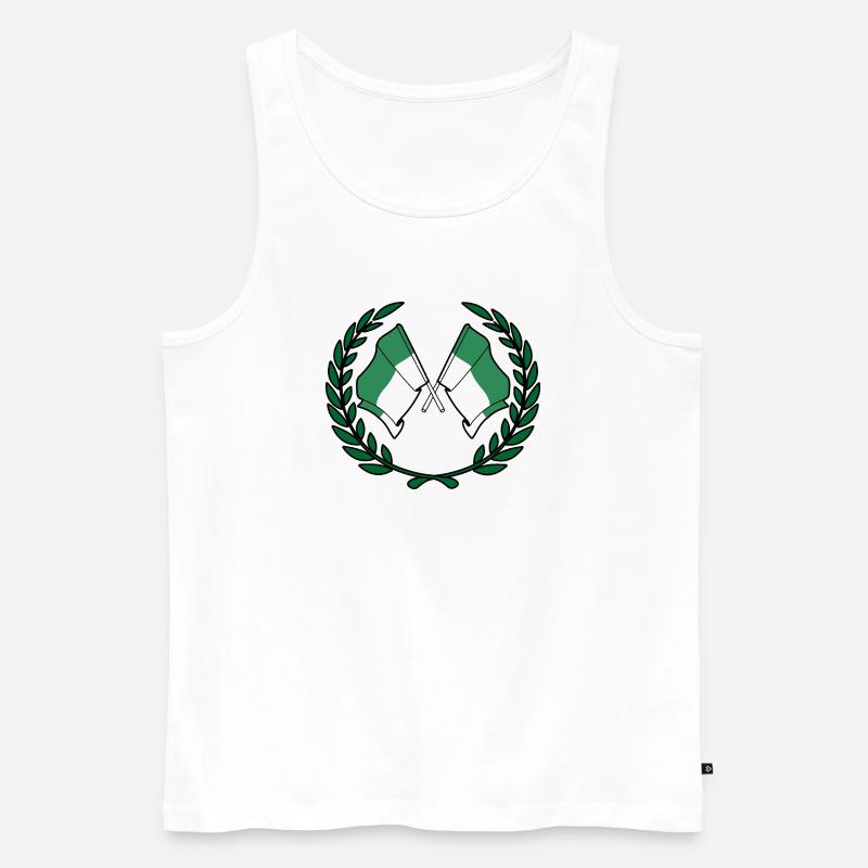 Vlieland Laurel Flags – Island Pride - Männer Premium Bio Tank Top - Weiß