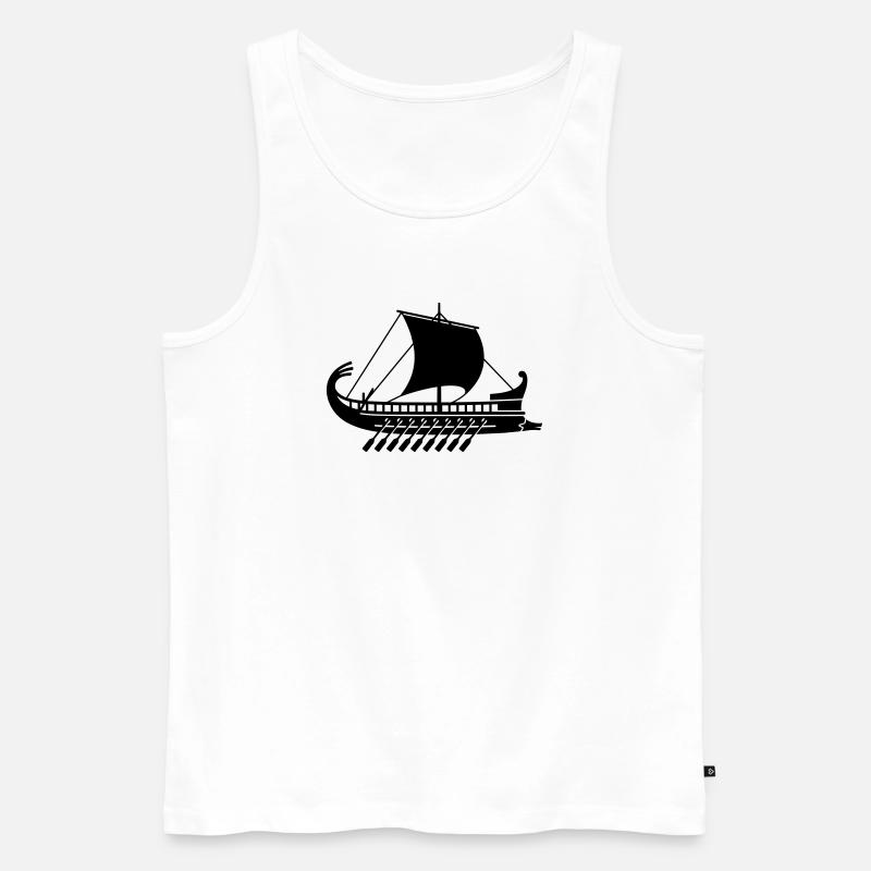 Griechisches Kriegsschiff - Männer Premium Bio Tank Top - Weiß