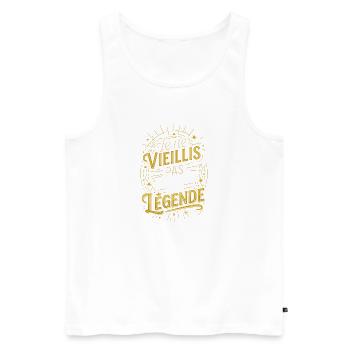 Je ne vieillis pas je deviens une légende - Débardeur bio Premium Homme - blanc - Devant - Michal (187cm)