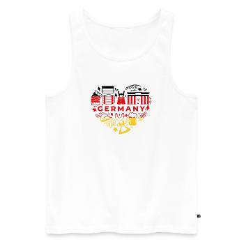 Maillot de fan de football Allemagne Heart Icons Allemagne - Débardeur bio Premium Homme - blanc - Devant - AI Model Male 178 light (178cm)