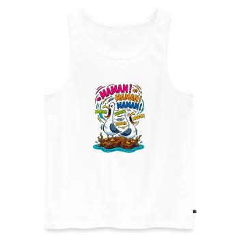 Mouettes Criant Maman Humour Mère - Débardeur bio Premium Homme - blanc - Devant - Michal (187cm)