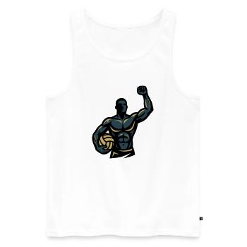 Équipe d’athlètes musculaires des joueurs de beach-volley-ball - Débardeur bio Premium Homme - blanc - Devant - Michal (187cm)