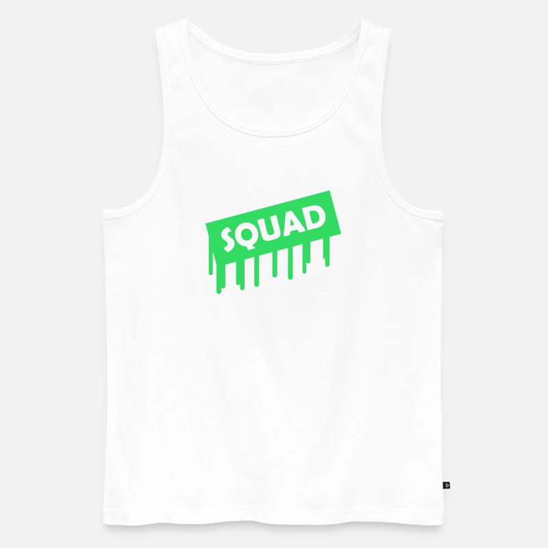squad- - Männer Premium Bio Tank Top - Weiß