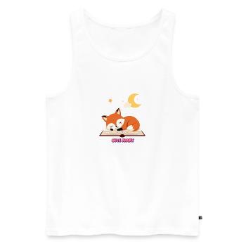 Gute Nacht Bücherliebe Süßer Fuchs schläft auf Buc - Männer Premium Bio Tank Top - Weiß - Vorne - Michal (187cm)