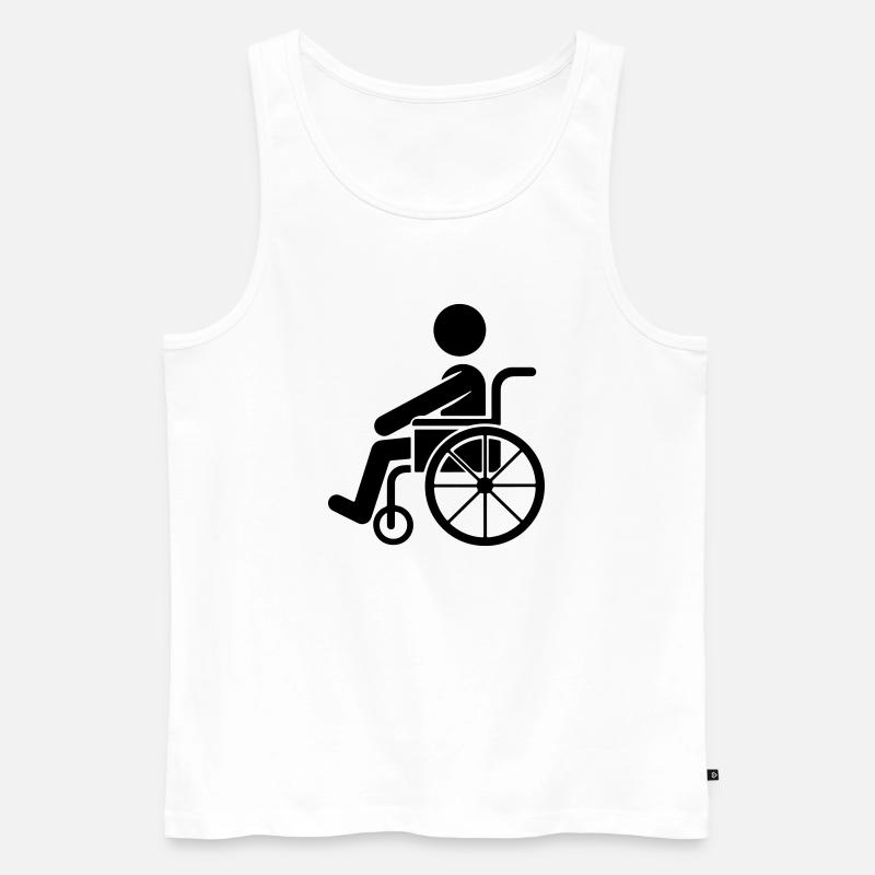 Mann im Rollstuhl - Männer Premium Bio Tank Top - Weiß