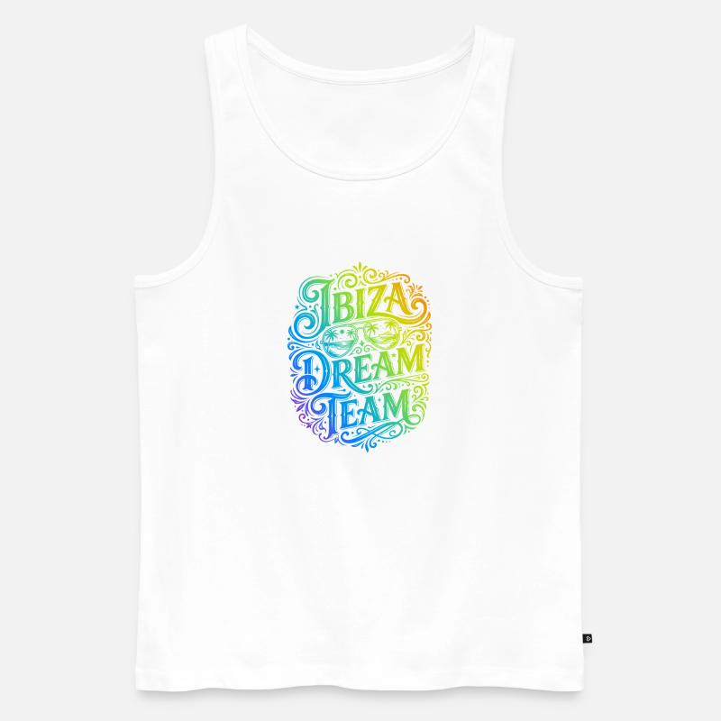 Ibiza Dream Team Bunt - Männer Premium Bio Tank Top - Weiß