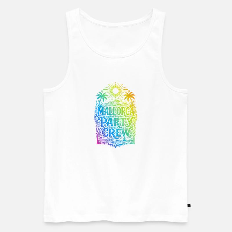 Mallorca Party Crew Bunt - Männer Premium Bio Tank Top - Weiß