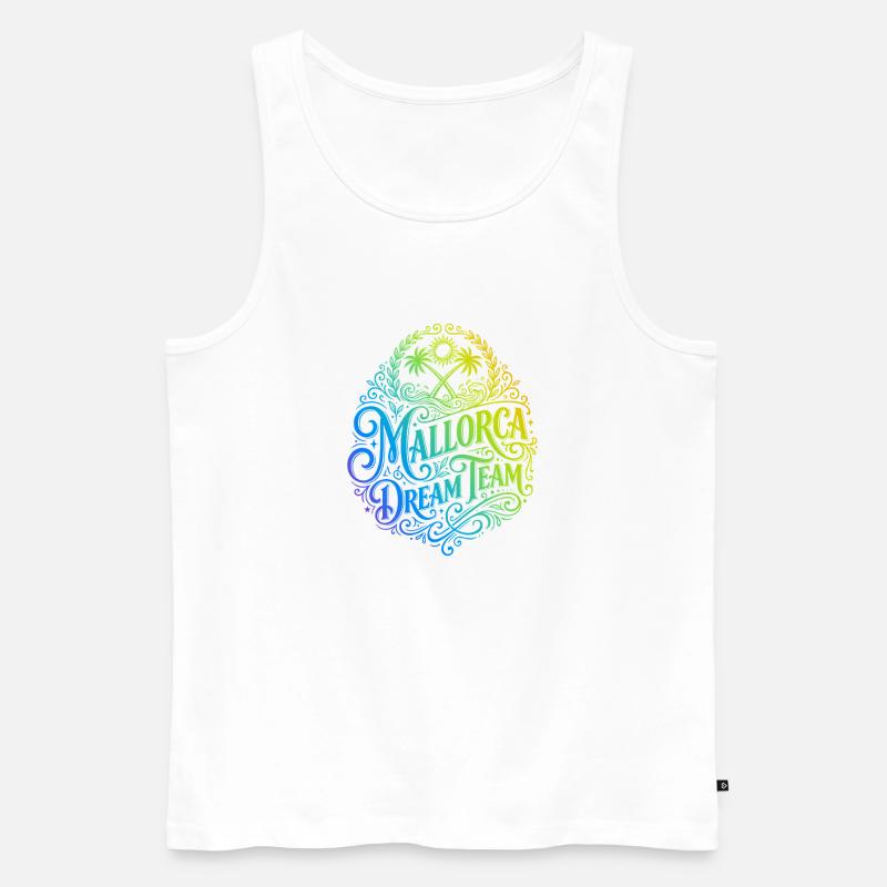 Mallorca Dream Team Bunt - Männer Premium Bio Tank Top - Weiß