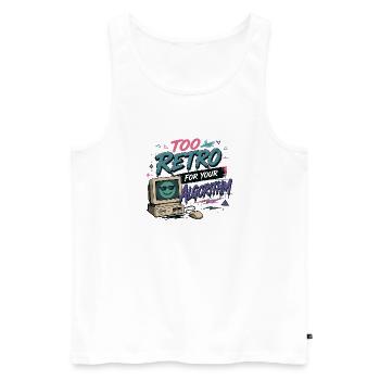 Cooles Too Retro for your Algorithm Design - Männer Premium Bio Tank Top - Weiß - Vorne - Michal (187cm)