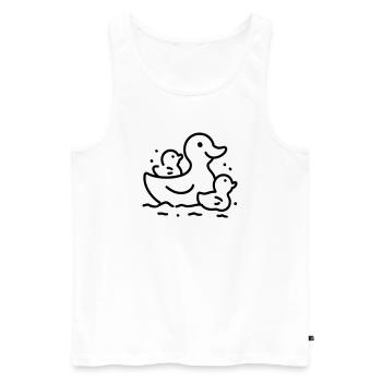 famille canard - Débardeur bio Premium Homme - blanc - Devant - AI Model Male 178 light (178cm)