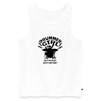 Drummer_Girl_Neu_2 - Men's Premium Organic Tank Top - white - Front - Michal (187cm)