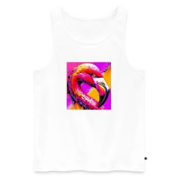 flamingo - Men's Premium Organic Tank Top - white - Front - Michal (187cm)