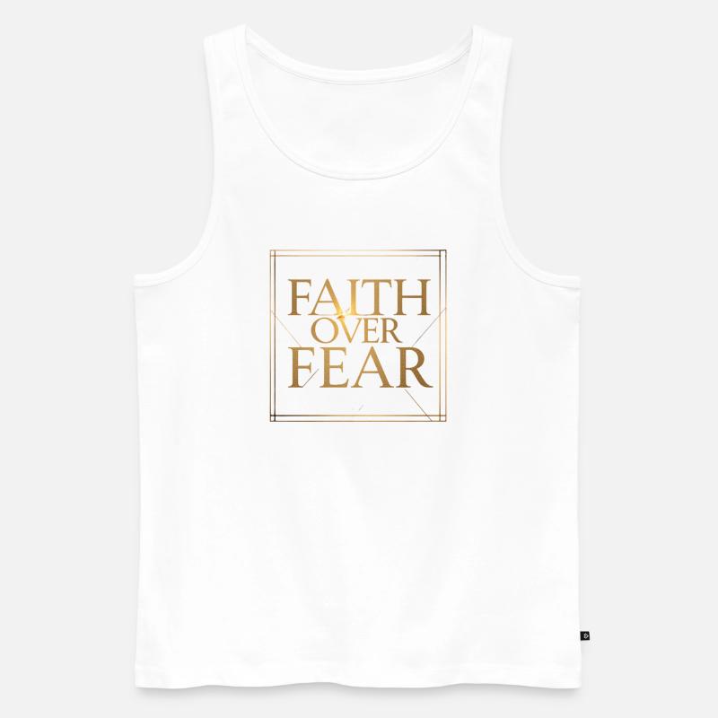 Glaube statt Angst - Männer Premium Bio Tank Top - Weiß