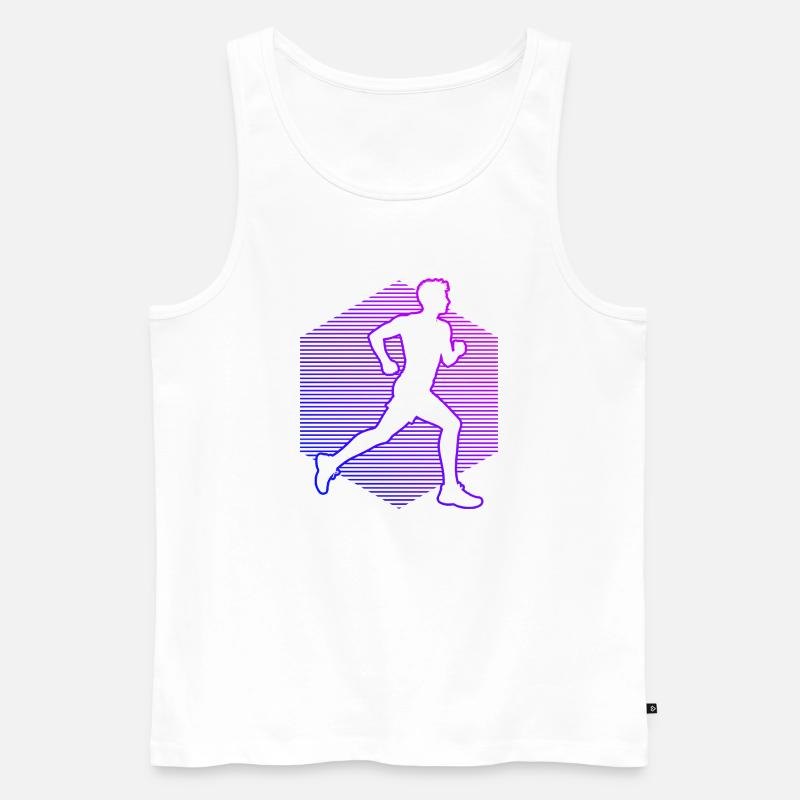 Geschenkidee für einen Running mit Running - Männer Premium Bio Tank Top - Weiß
