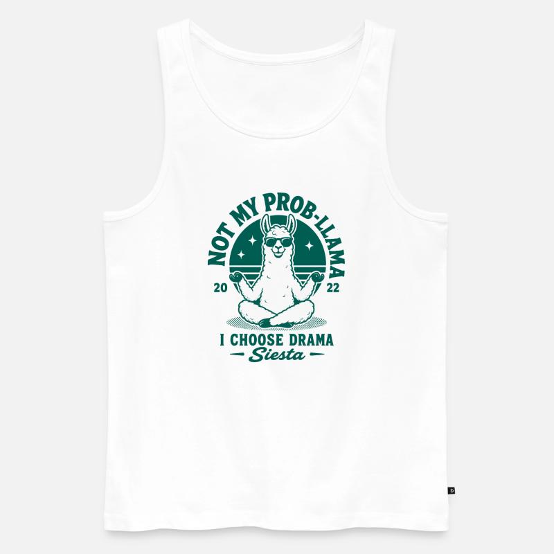 Pas ma sieste prob-llama - Débardeur bio Premium Homme - blanc