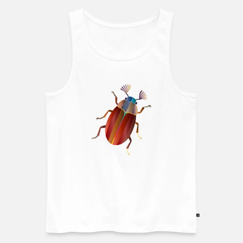 Bunter Maikäfer Retro Stil - Männer Premium Bio Tank Top - Weiß