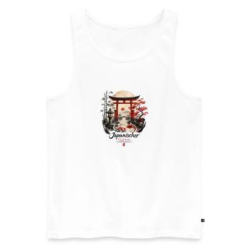 Japanischer Garten - Männer Premium Bio Tank Top - Weiß - Vorne - Michal (187cm)