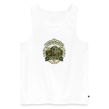 Schrebergarten Society - Männer Premium Bio Tank Top - Weiß - Vorne - AI Model Male 178 light (178cm)