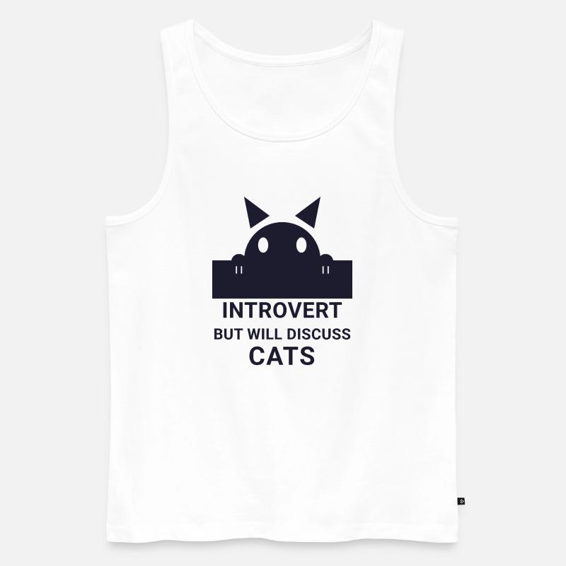 Introvertierter wird über Katzen sprechen - Männer Premium Bio Tank Top - Weiß