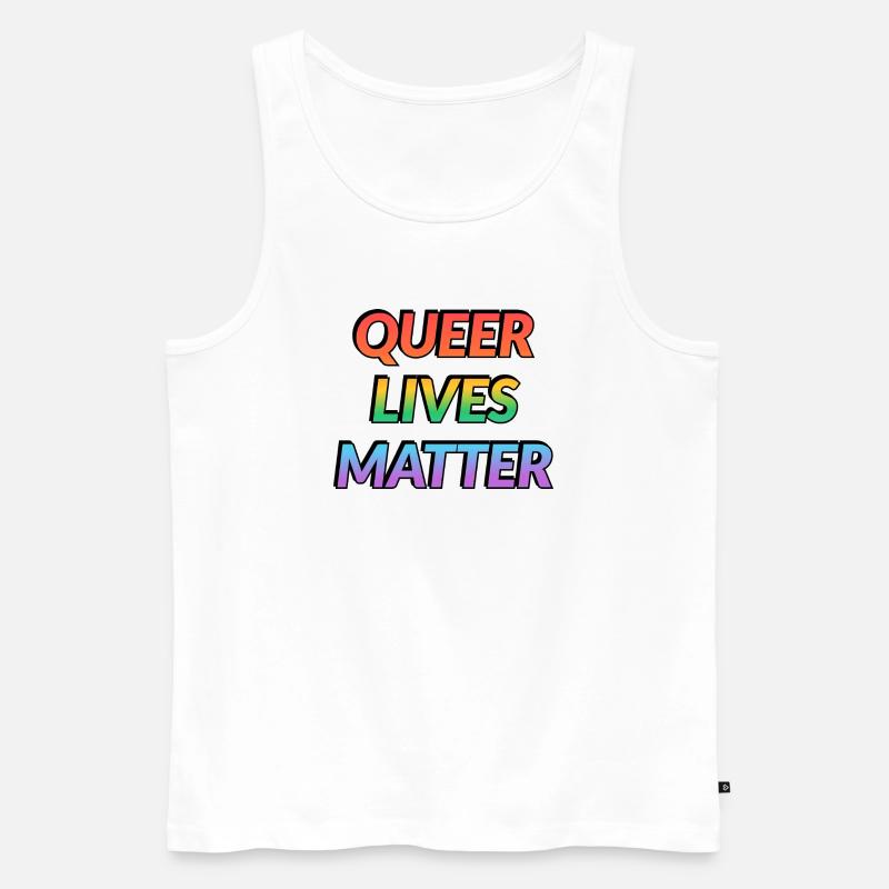 Queer Lives Matter Regenbogen - Männer Premium Bio Tank Top - Weiß